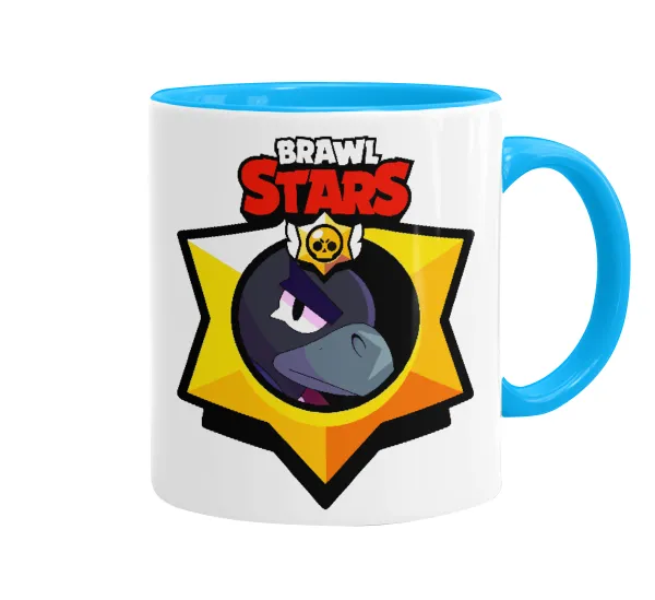 Brawl Stars Crow — Κούπα χρωματιστή γαλάζια, κεραμική, 330ml