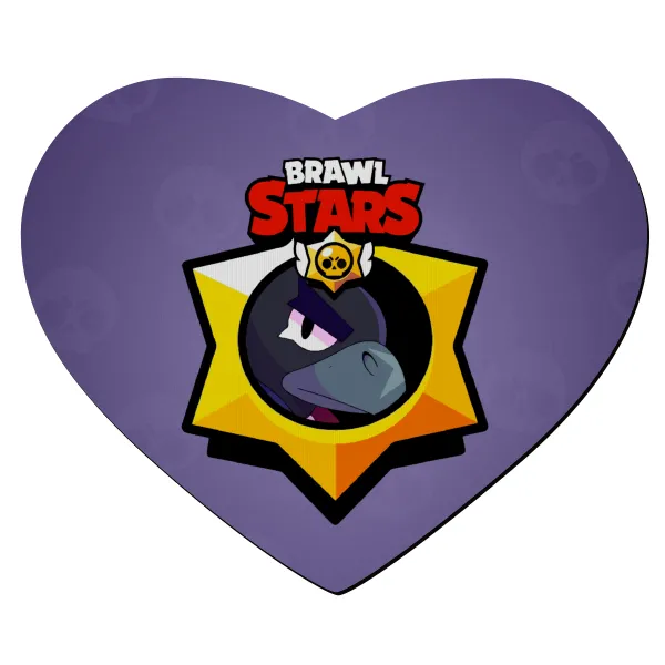 Brawl Stars Crow — Mousepad heart 23x20cm