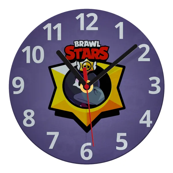 Brawl Stars Crow — Glass wall clock (20cm)