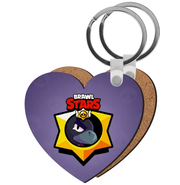 Brawl Stars Crow — Heart wooden MDF keychain