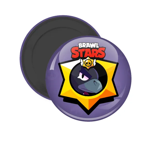 Brawl Stars Crow — Round fridge magnet, 5cm