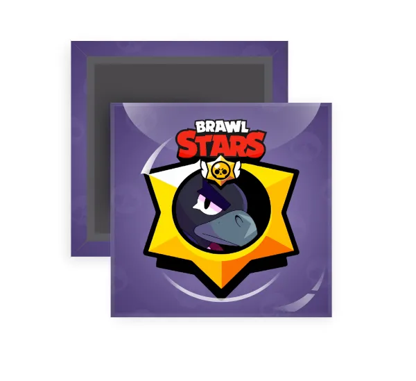 Brawl Stars Crow — Square fridge magnet, 5x5cm