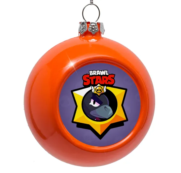 Brawl Stars Crow — Orange Christmas tree ornament bauble 8cm