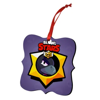 Brawl Stars Crow, Christmas ornament polygon wooden 7.5cm