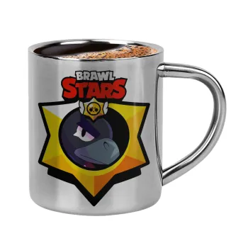 Brawl Stars Crow, Double-wall metal cup for espresso (220ml)