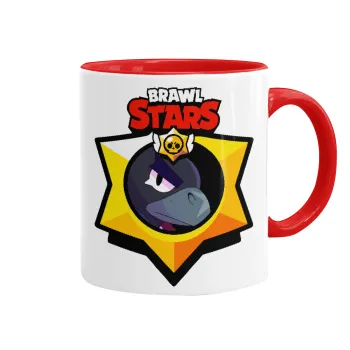 Brawl Stars Crow, Κούπα χρωματιστή κόκκινη, κεραμική, 330ml