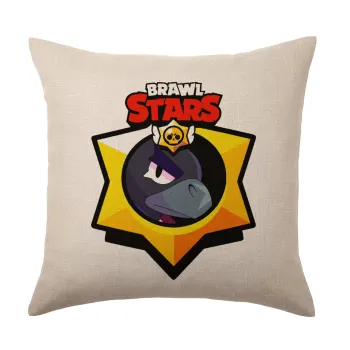 Brawl Stars Crow, Μαξιλάρι καναπέ ΛΙΝΟ 40x40cm περιέχεται το  γέμισμα