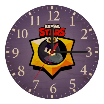 Brawl Stars Crow, Ρολόι τοίχου ξύλινο plywood (20cm)