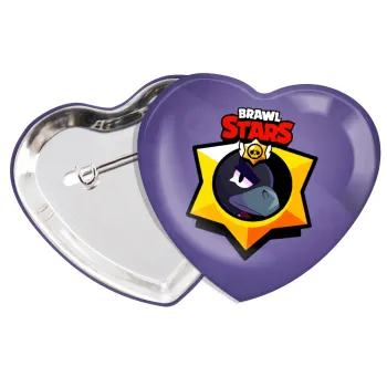Brawl Stars Crow, Κονκάρδα παραμάνα καρδιά (57x52mm)