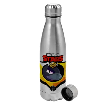 Brawl Stars Crow, Metallic water bottle, stainless steel, 750ml