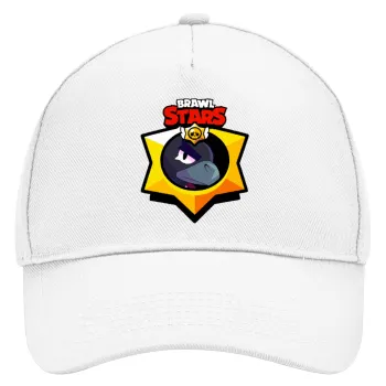Brawl Stars Crow, Καπέλο Ενηλίκων Baseball, Drill, Λευκό (100% ΒΑΜΒΑΚΕΡΟ, ΕΝΗΛΙΚΩΝ, UNISEX, ONE SIZE)