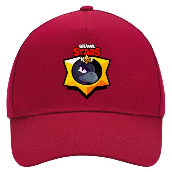 Brawl Stars Crow, Καπέλο Ενηλίκων Ultimate ΚΟΚΚΙΝΟ, (100% ΒΑΜΒΑΚΕΡΟ DRILL, ΕΝΗΛΙΚΩΝ, UNISEX, ONE SIZE)