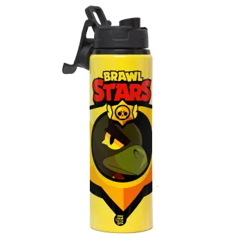 Brawl Stars Crow, Μεταλλικό παγούρι νερού με καπάκι ασφαλείας, αλουμινίου 850ml