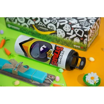 Brawl Stars Crow, Easter candle,Travel Tumbler 2 Lids, with metal straw & cleaning brush & aromatic flat candle (30cm) (BLUE)