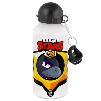 Brawl Stars Crow, Μεταλλικό παγούρι νερού, Λευκό, αλουμινίου 500ml