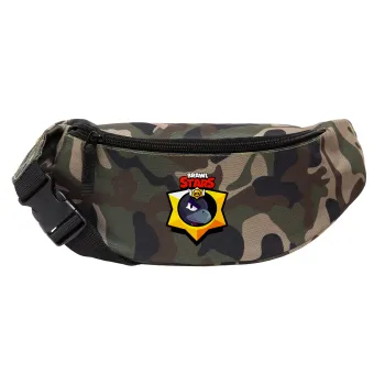 Brawl Stars Crow, Unisex waist bag (banana) in Jungle camouflage color with 2 pockets