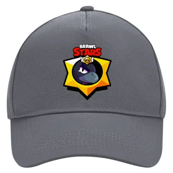 Brawl Stars Crow, Καπέλο Ενηλίκων Ultimate Γκρι, (100% ΒΑΜΒΑΚΕΡΟ DRILL, ΕΝΗΛΙΚΩΝ, UNISEX, ONE SIZE)