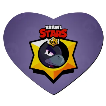 Brawl Stars Crow, Mousepad καρδιά 23x20cm