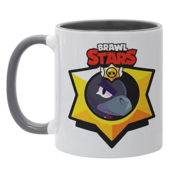 Brawl Stars Crow, Κούπα χρωματιστή γκρι, κεραμική, 330ml