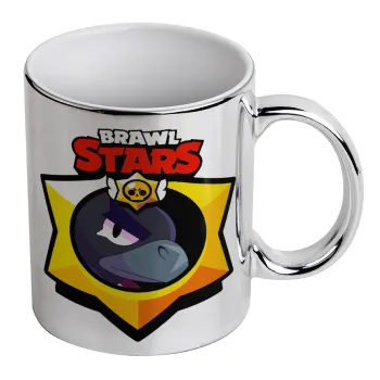 Brawl Stars Crow, Κούπα κεραμική, ασημένια καθρέπτης, 330ml