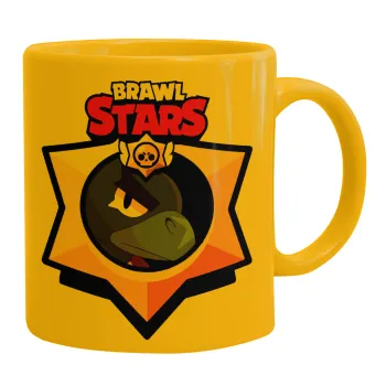 Brawl Stars Crow, Κούπα, κεραμική κίτρινη, 330ml