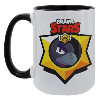 Brawl Stars Crow, Κούπα Mega 15oz, κεραμική Μαύρη, 450ml