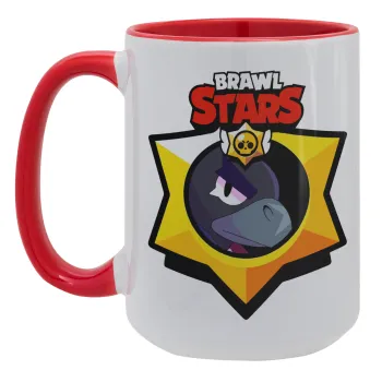 Brawl Stars Crow, Κούπα Mega 15oz, κεραμική Κόκκινη, 450ml