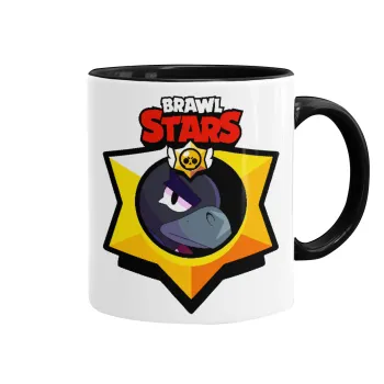 Brawl Stars Crow, Κούπα χρωματιστή μαύρη, κεραμική, 330ml