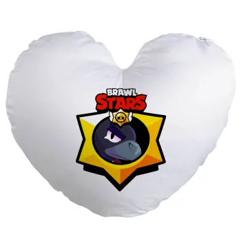 Brawl Stars Crow, Μαξιλάρι καναπέ καρδιά 40x40cm περιέχεται το  γέμισμα