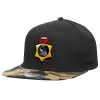 Καπέλο Ενηλίκων Flat Snapback Μαύρο/Παραλλαγή, (100% ΒΑΜΒΑΚΕΡΟ TWILL, ΕΝΗΛΙΚΩΝ, UNISEX, ONE SIZE)