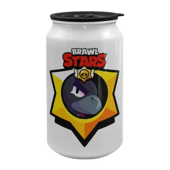 Brawl Stars Crow, Κούπα ταξιδιού μεταλλική με καπάκι (tin-can) 500ml