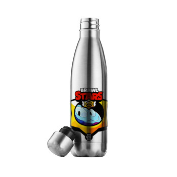 Brawl Stars Squeak, Μεταλλικό παγούρι θερμός Inox (Stainless steel), διπλού τοιχώματος, 500ml