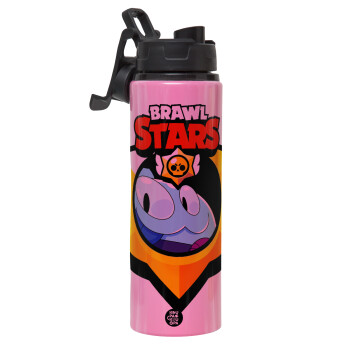 Brawl Stars Squeak, Metallic water bottle with safety lid, 850ml aluminum