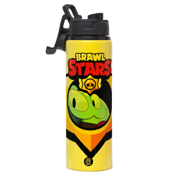 Brawl Stars Squeak, Metallic water bottle with safety lid, 850ml aluminum