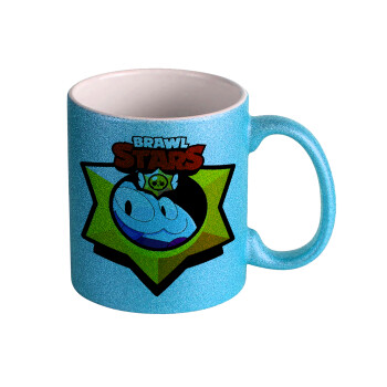 Brawl Stars Squeak, Κούπα Σιέλ Glitter που γυαλίζει, κεραμική, 330ml