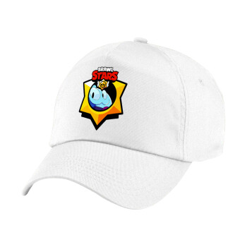 Brawl Stars Squeak, 5-Panel Cap White, 100% Cotton (Twill), (UNISEX, ONE SIZE)