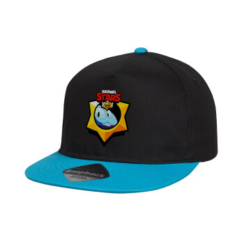 Brawl Stars Squeak, Καπέλο παιδικό snapback, 100% Βαμβακερό, Μαύρο/Μπλε