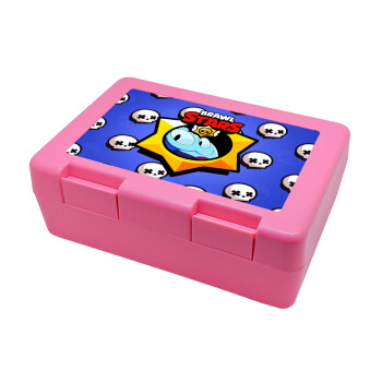 Brawl Stars Squeak, Παιδικό δοχείο κολατσιού ΡΟΖ 185x128x65mm (BPA free πλαστικό)