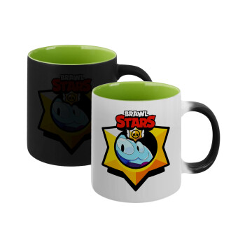 Brawl Stars Squeak, Κούπα Μαγική εσωτερικό πράσινο, κεραμική 330ml που αλλάζει χρώμα με το ζεστό ρόφημα