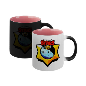 Brawl Stars Squeak, Κούπα Μαγική εσωτερικό ΡΟΖ, κεραμική 330ml που αλλάζει χρώμα με το ζεστό ρόφημα