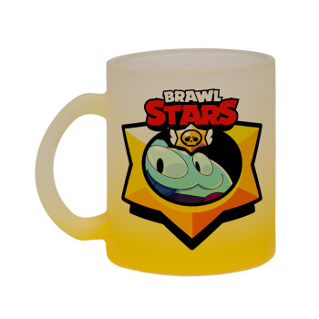 Brawl Stars Squeak, Κούπα γυάλινη δίχρωμη με βάση το κίτρινο ματ, 330ml