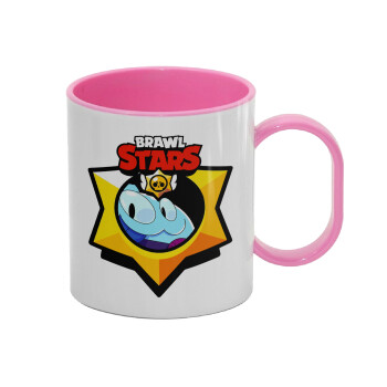 Brawl Stars Squeak, Κούπα (πλαστική) (BPA-FREE) Polymer Ροζ για παιδιά, 330ml
