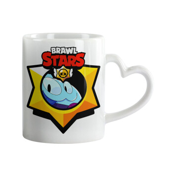 Brawl Stars Squeak, Mug heart handle, ceramic, 330ml