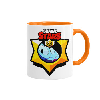 Brawl Stars Squeak, Κούπα χρωματιστή πορτοκαλί, κεραμική, 330ml