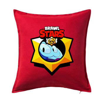 Brawl Stars Squeak, Μαξιλάρι καναπέ Κόκκινο 100% βαμβάκι, περιέχεται το γέμισμα (50x50cm)