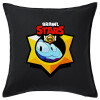 Sofa cushion black 50x50cm includes filling
