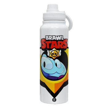 Brawl Stars Squeak, 1L Stainless Steel Thermal Bottle with Phone Holder & Double Wall Insulation