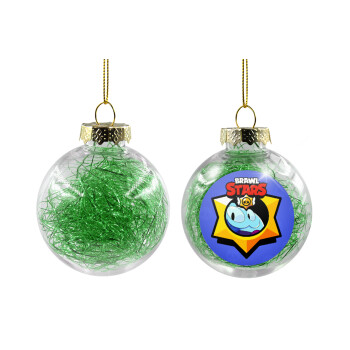 Brawl Stars Squeak, Χριστουγεννιάτικη μπάλα δένδρου διάφανη με πράσινο γέμισμα 8cm