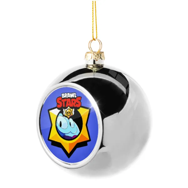 Brawl Stars Squeak — Silver 8cm Christmas tree ball ornament