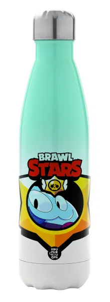 Brawl Stars Squeak — Metal mug thermos Green/White (Stainless steel), double wall, 500ml